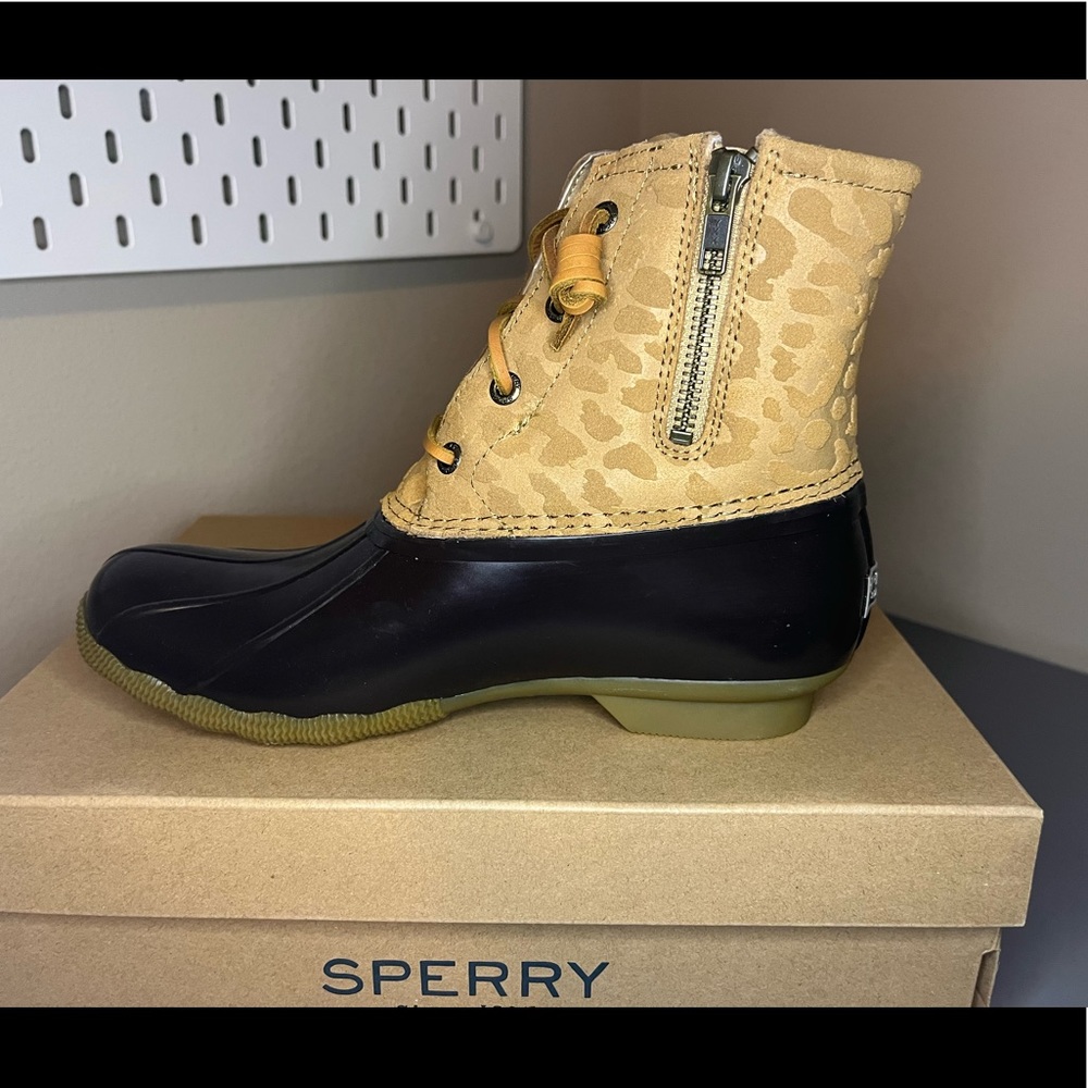 Sperry Saltwater Duck Boots Cheetah Tan | Women’s Size 8 - Picture 5 of 6